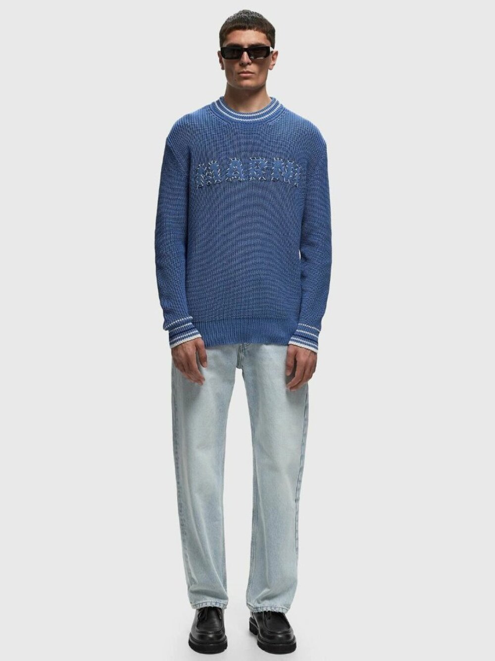 NWT Marni Italian Patent Knit Cotton Sweater IT 46 US S Cobalt Blue AUTHENTIC